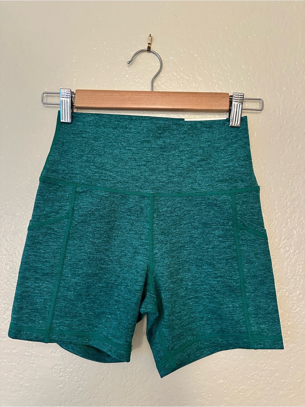 aerie Hugger Bike Shorts High-Rise Active Outdoorsy Teal